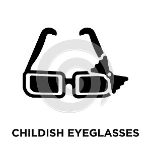 Childish eyeglasses iconÂ  vector isolated on white background,